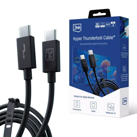 CABLE 3MK HYPER SERIE N THUNDERBOLT 1M 48V/5A 40BITS/S 240W