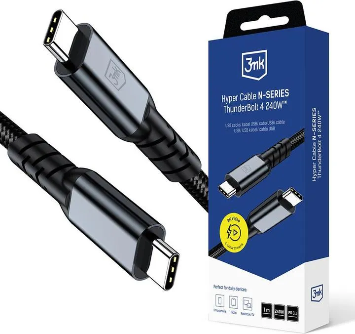 CABLE 3MK HYPER SERIE N C-C 2M 20V/3A 60W PIVOTANT