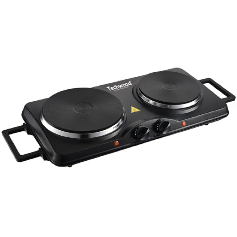 PLAQUE ELECTRIQUE TECHWOOD 2 FEUX NOIR 2500W